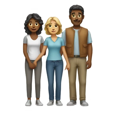 Trisal Couple of three people two women and a man  sticker