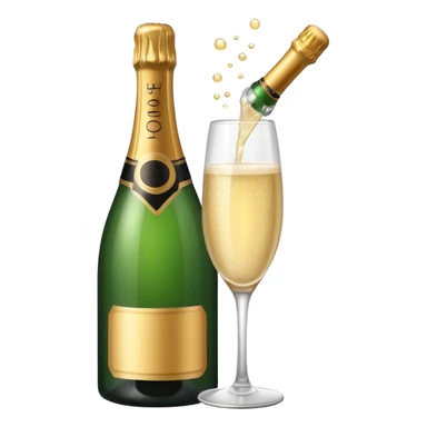 Bottle with Popping Cork sticker