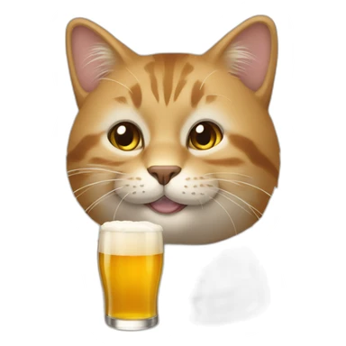 Un chat qui boit une bière  sticker