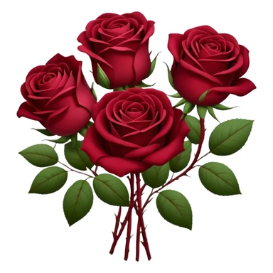 burgundy red rose bouquet sticker
