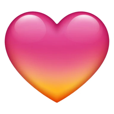 Dark pink to orange to yellow to orange to dark pink portrait gradient heart sticker