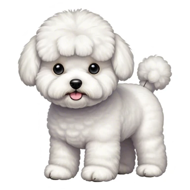 Fluffy bichon frise with stubby legs sticker