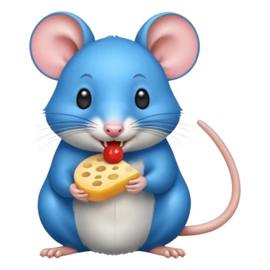 raton comiendo gomita redonda azul sticker
