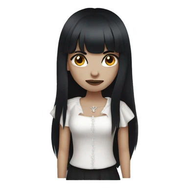 vampire girl with long black hair and bangs sticker