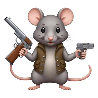 rat with a gun sticker
