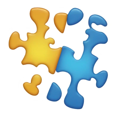 Two puzzle pieces seperated sticker