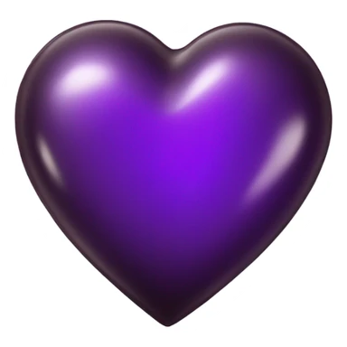 Shiny glass dark chocolate purple heart  sticker