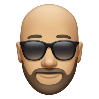 Bald man with beard and sunglasses sticker