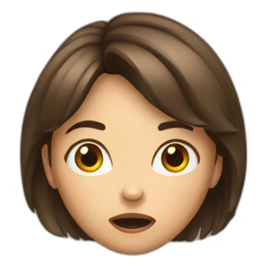 brunnette girl shocked sticker
