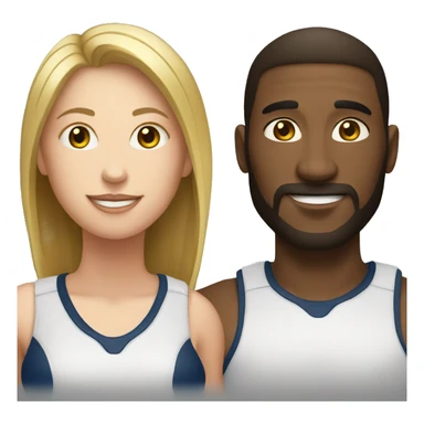 create white man and white woman make them play volleyball sticker