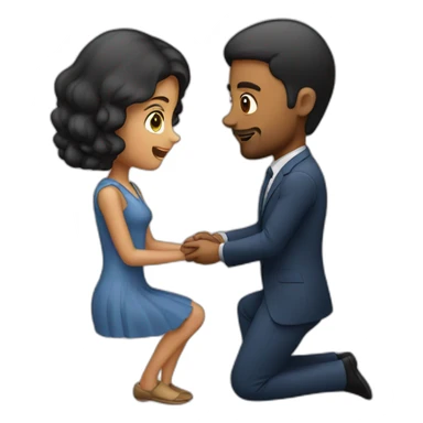 Man propose a girl sticker