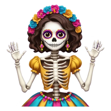 Mexican day of the dead- one female dancing skeleton  sticker
