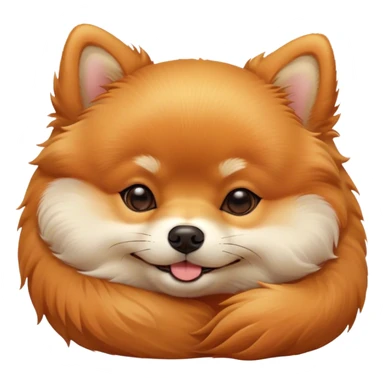Meme-Worthy Cute Sleeping Orange Pomeranian Portrait Emoji, Head resting peacefully with a contented smile, showcasing a delightfully compact build and a luxuriously soft, fluffy orange Fur, eyes shut in a serene nap, Simplified yet hilariously adorable features, highly detailed, glowing with a soft, drowsy light, high shine, relaxed and utterly lovable, stylized with an air of playful laziness, bright and heartwarming, soft glowing outline, capturing the essence of a comically sleepy companion, so meme-worthy it feels like it could instantly become the next viral sensation of adorable slumber! sticker