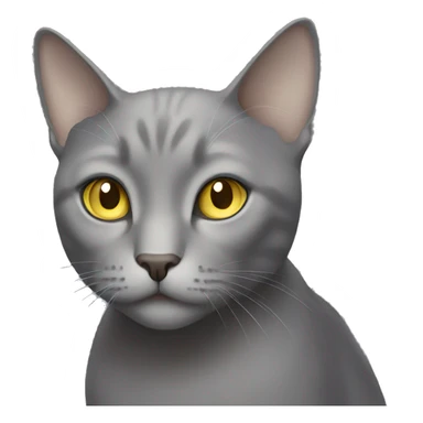 Grey cat with light yellow eyes sticker