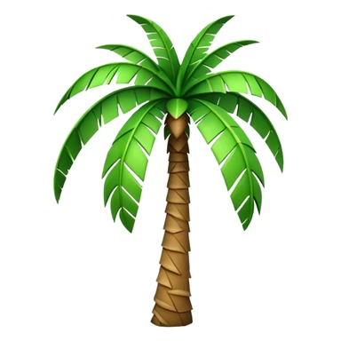 generate realistic detailed palm tree in 3d style sticker