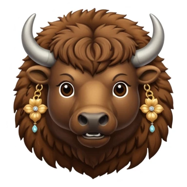 Bison with wedding ring sticker