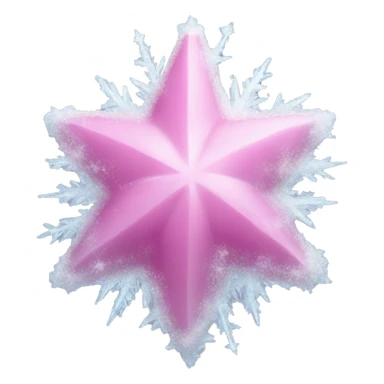 Pink ice frozen star with snow sticker