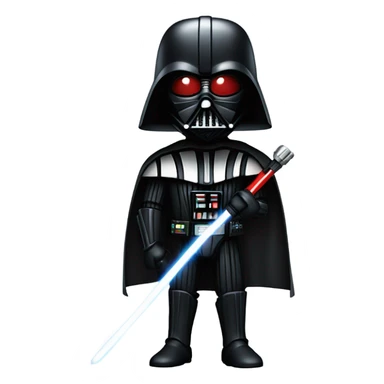 Darth Vader with a saber staff and a menacing look  sticker
