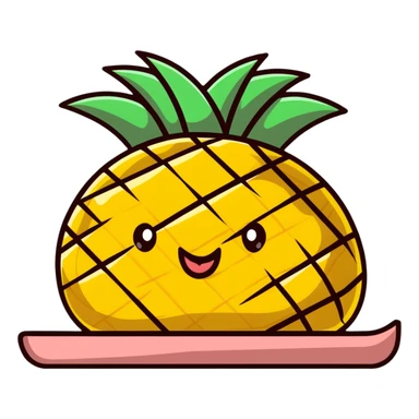 Delicious glazed ham with pineapple sticker