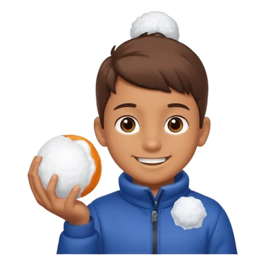 kid with sweated holding snowball sticker