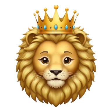 cute lion head with crown on top sticker