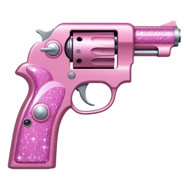 Pink glitter pistol sticker