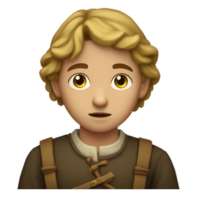 Sad European peasant child sticker