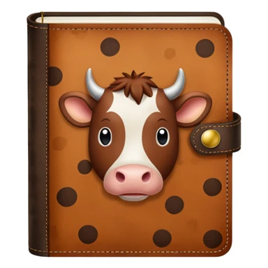 Brown cow print journal sticker