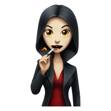 Vampire girl smoking a cigarette  sticker