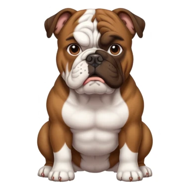 bulldog ingles atigrado cafe oscuro casi negro con blanco sticker