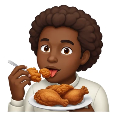Black person eating fried chicken sticker