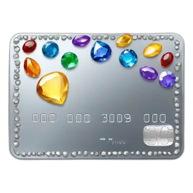 Silver credit card with gems sticker