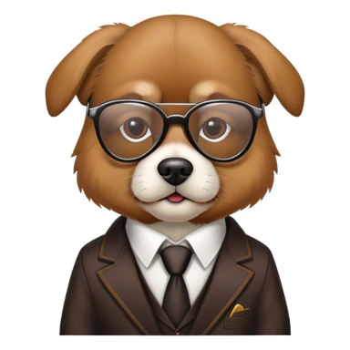 A dog in a gangster suit wearing glasses sticker