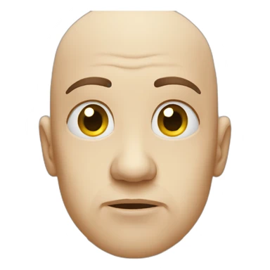Sad bald face sticker
