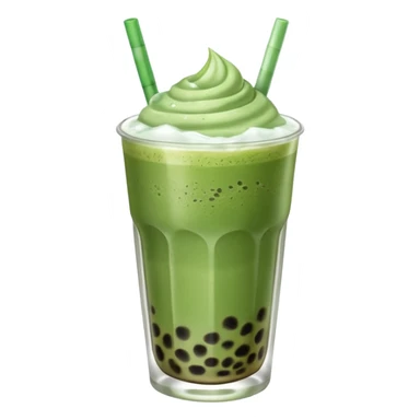 matcha latte with boba and ice without stick and add a lil coffee  sticker