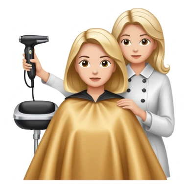 Women getting foiled at hair salon  sticker