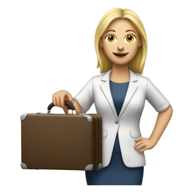 white woman holding briefcaseite  sticker