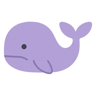 A dull purple whale sticker