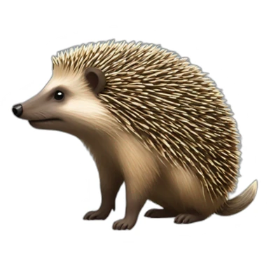 Hedgehog on Honeybadgers back and bitcoin sticker
