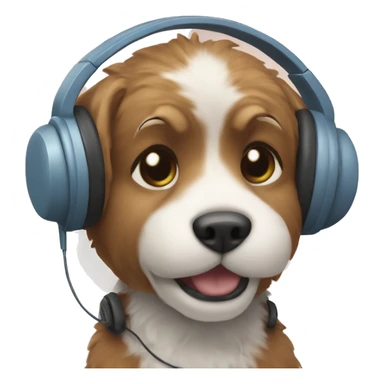 dog jellycat wearing headphones  sticker