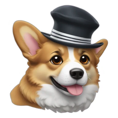 Corgi negro con gorro de marinero sticker