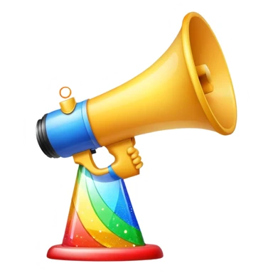 Emoji of a megaphone with sparkles and a growth chart. sticker