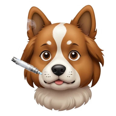 dog with a vape sticker