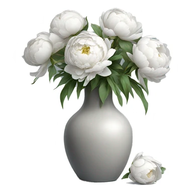 Realistic-light-grey-modern-vase-with-white-peonies sticker