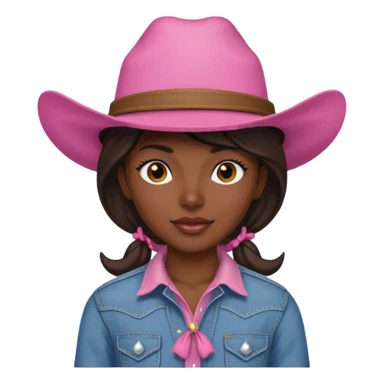 dark skin cowgirl with pink hat sticker