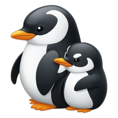 penguin and penguin love sticker