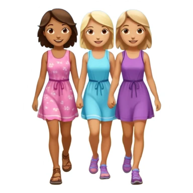 two girls hiking together in dresses sticker