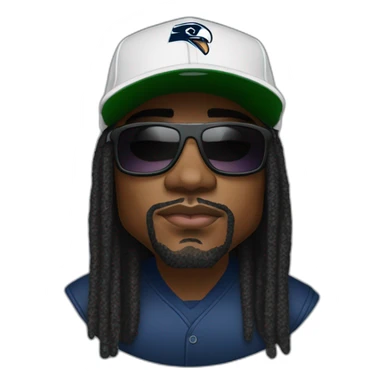 marshawn lynch wearing sunglasses and a baseball cap saying I'm just here so I dont get fined sticker