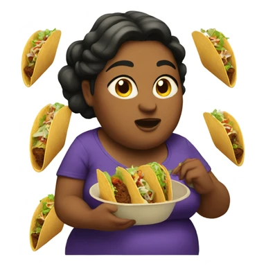 Fat woman eating tacos  sticker