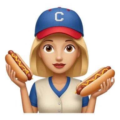 Female with 3 hotdogs  sticker